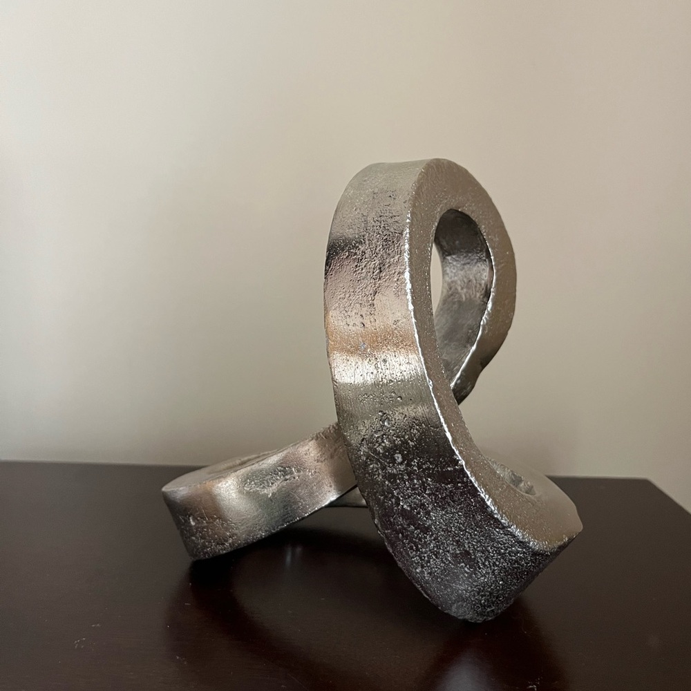 Vintage MCM Decorative Silver Infinity Knot - Sculpture Paperweight